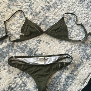 Rhythm bikini set with thong bottom army green